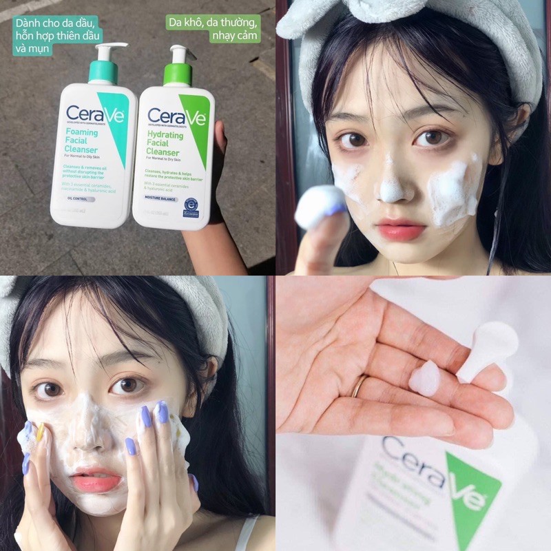 Sữa Rửa Mặt CeraVe Cho Da Dầu Kiểm Soát Dầu Nhờn, Làm Sạch Dịu Nhẹ